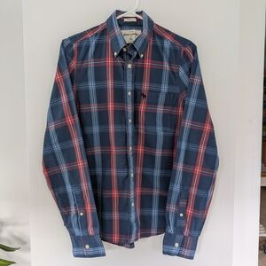 Abercrombie Boy's Blue and Red Plaid Shirt